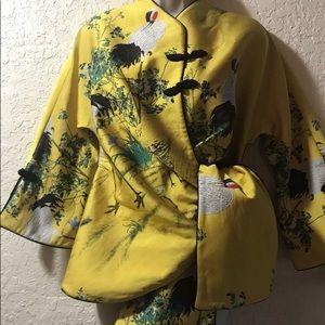 NWT Jackie Rogers yellow Brocade jacket! Retail $2295.  Size 4-6